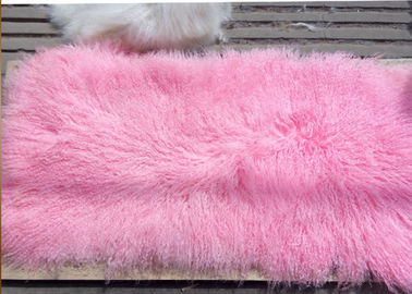 Chine Laine mongole 60*120cm de peau de mouton de la couverture 100% de peau de mouton la vraie a teint les aperçus gratuits roses de couleur fournisseur