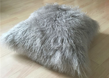 Chine Le coussin mongol de peau de mouton de vraie peluche molle superbe couvre pouces 16x16 chauds fournisseur