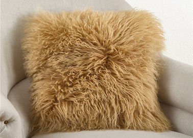 Chine Oreiller mongol teint de fourrure de longue laine de Brown place de 20 pouces pour l'OEM de sommeil fournisseur