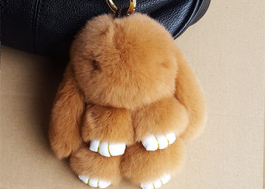 Chine Fourrure gentille Keychain, chaîne principale de lapin de Brown de poupée de fourrure de lapin pour des charmes de sac de femmes fournisseur