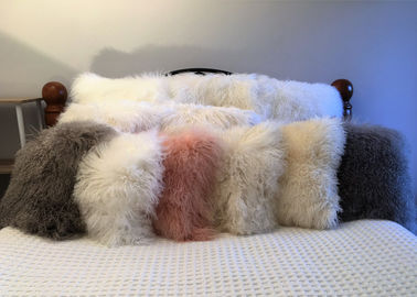 Chine Coussin mongol de laine d'agneau de long de cheveux de peau de mouton vrai de moutons oreiller bouclé de fourrure fournisseur