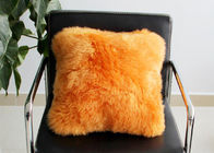 Oreillers décoratifs de longue laine pour le divan, couverture de carreaux de fourrure de Brown de chaise