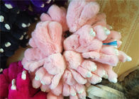 Le sac à main remplissant de lapin de coton de 100% pp charme la couleur rose 15cm 18cm de porte-clés