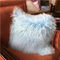 L'oreiller mongol 45x45cm de fourrure d'agneau de 100% longs cheveux faits sur commande a teint des aperçus gratuits de couleurs fournisseur