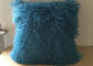 Oreiller mongol bleu 18' de fourrure de Teal vrai coussin tibétain de lit de fourrure d'agneau de cheveux bouclés fournisseur