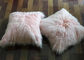 Carreau décoratif de longue peau de mouton mongole rose de sucrerie avec la fourrure à simple face fournisseur