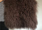 Le vrai double mongol de carreau de Brown de peau de mouton a dégrossi fourrure avec de longs cheveux fournisseur