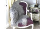 Couverture mongole de chaise de couverture de peau de mouton de longs cheveux bleu-clair avec la taille adaptée aux besoins du client fournisseur