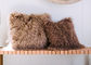 Chameau véritable brun clair de coussin de peau de mouton du Thibet de vrais de fourrure cheveux mongols de vague 40cm fournisseur