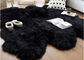 Coureur de la meilleure qualité de tapis à longs poils de peau de mouton de couverture de peau de mouton de collection de peau de mouton de noir véritable australien de peau (4' x 6') fournisseur