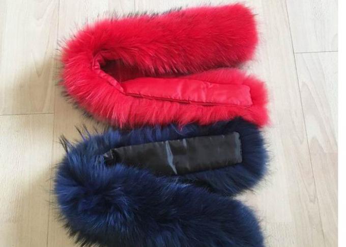 collier détachable de fourrure de raton laveur de largeur de 14-20cm lisse pour le manteau de veste d'hiver