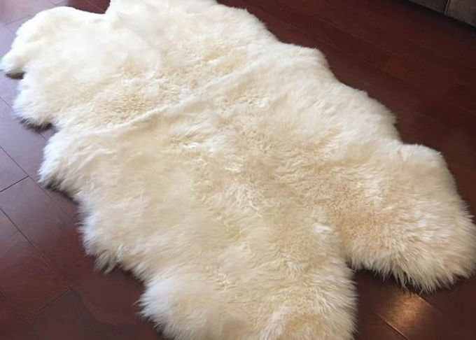 Longue couverture de jet de fourrure de crème de laine, couverture noire et blanche 60 x 90cm de jet de peau simple