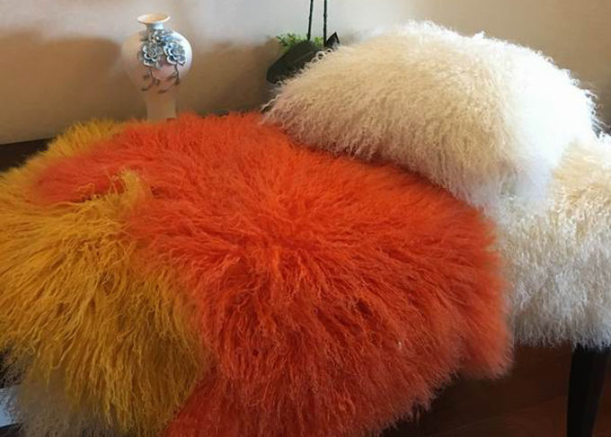 Fermeture mongole à simple face de tirette d'oreiller de fourrure de Retangular pour le sofa à la maison de textile