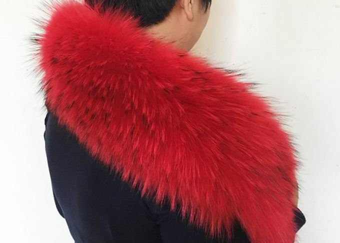 collier détachable de fourrure de raton laveur de largeur de 14-20cm lisse pour le manteau de veste d'hiver