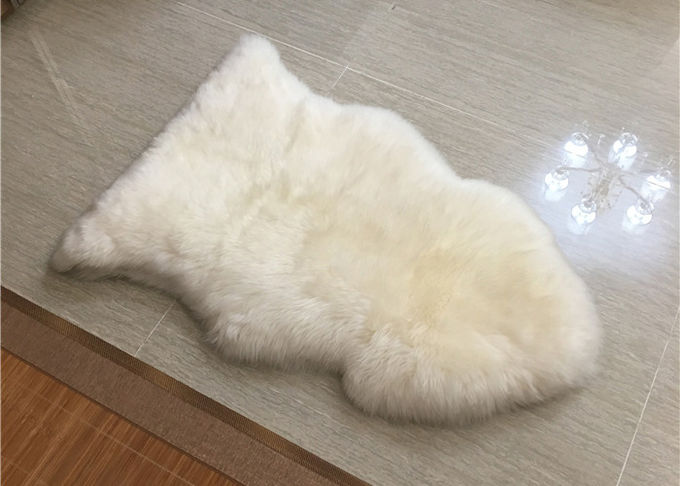 Blanc en ivoire durable fait main 120 *180cm de grande couverture australienne de peau de mouton de quatre peaux