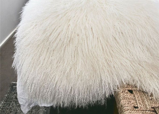 Long jet mongol beige bouclé 60x120cm de laine d'agneau confortables pour le lit/plancher