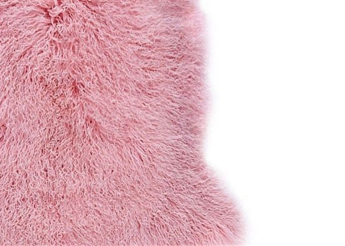 Anti-rétrécissement confortable de cheveux bouclés d'extra large de couverture rose de peau de mouton pour le plancher à la maison
