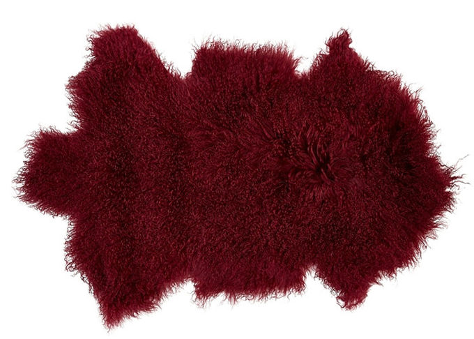 Couvertures et tapis décoratifs de plancher de couvertures de vraie d'agneau de couverture de lit couverture mongole rose naturelle de fourrure pour le salon