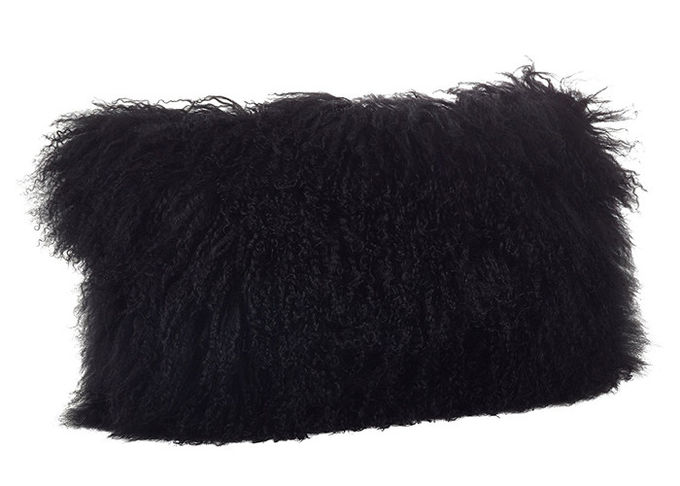 Salon cheveux bouclés d'oreiller mongol de fourrure de 16 pouces longs avec la doublure micro de suède