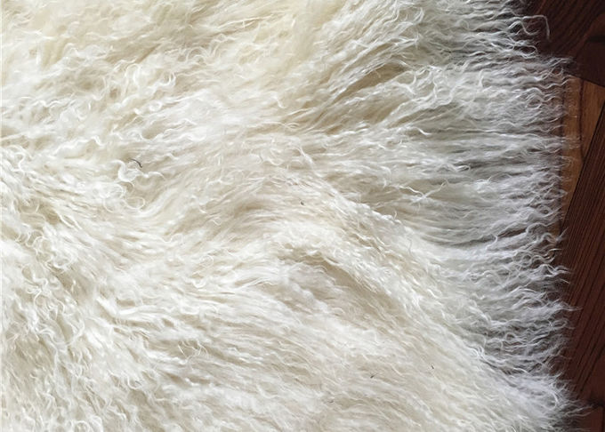 Vraie peau de laine de peau de mouton de couverture de laine de jet de neige de plancher blanc véritable mongol de région