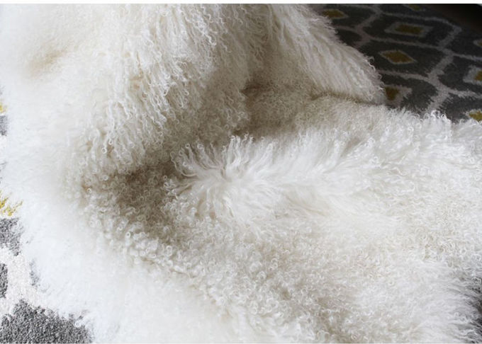 Longue vraie couverture mongole de peau de mouton confortable pour Textil à la maison/faisante le vêtement