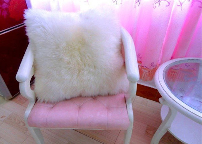 Coussin décoratif de laine d'agneau de sofa de chaise mou avec la peau de mouton véritable