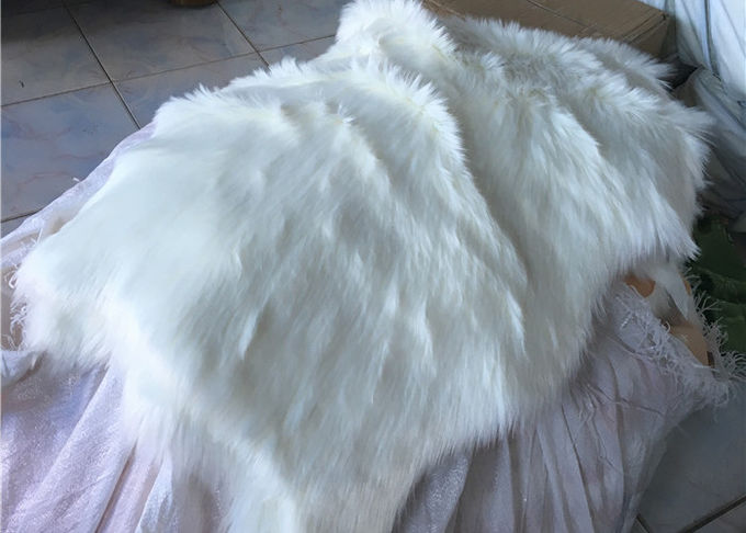 OEM 100% blanc simple du salon 100*100 cm de couverture de peau de mouton de Faux de polyester
