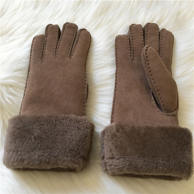 Gants d'hiver de peau de mouton de femmes 100% vraies mitaines faites main de gants de doublure de laine