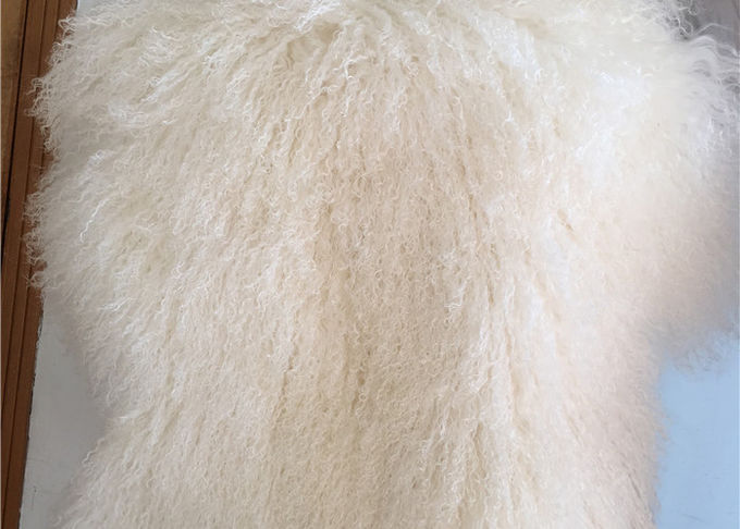 Jet tibétain mongol de lit de couverture de laine d'agneau de long de cheveux de moutons jet bouclé de fourrure