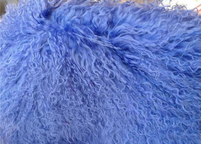Coussin mongol de laine d'agneau de long de cheveux de peau de mouton vrai de moutons oreiller bouclé de fourrure