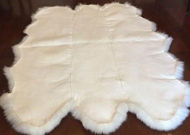 Chine Peaux molles du blanc six de la fourrure 6P de vrai de peau de mouton de couverture d'extra large de peau de mouton tapis de région fournisseur