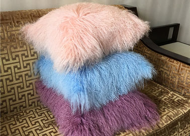 Chine Jet teint luxueux de fourrure de moutons de cheveux d'oreiller mongol de fourrure vrai long pour la maison fournisseur
