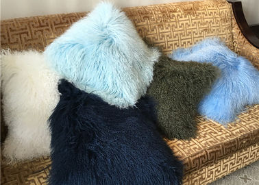 Chine Coussin teint coloré de divan de fourrure d'agneau de peau du Thibet de cheveux d'oreiller mongol de fourrure long fournisseur