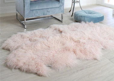 Chine Anti-rétrécissement confortable de cheveux bouclés d'extra large de couverture rose de peau de mouton pour le plancher à la maison fournisseur