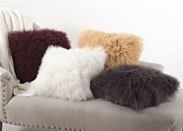 Chine Vraies couvertures chaudes d'oreiller de fourrure, coussins pelucheux mongols décoratifs adaptés aux besoins du client  fournisseur