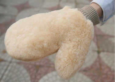 Chine Gant véritable de lavage de laine de Shearling, gant latéral simple de lavage de laine de Merino de fourrure fournisseur