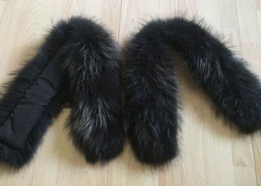 Chine Manteau de fourrure teint coloré de Fox de Chinois de collier de fourrure de raton laveur le vrai 90 *15cm pour vers le bas enduisent fournisseur