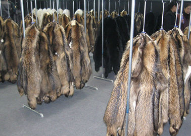 Chine Évaluez un raton laveur de manteaux de noir que le collier de fourrure confortable chauffent avec la doublure de satin fournisseur