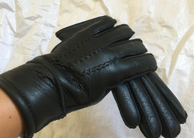 Chine Cuir mou rayé par fourrure la plus chaude de gants de peau de mouton de l'Australie des hommes pour protégeant du vent fournisseur