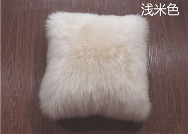 Chine couleur de crème de coussin de laine d'agneau de peluche de luxe de 45*45cm pour la décoration à la maison fournisseur