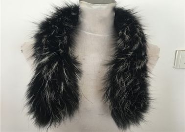 Chine Vraie écharpe noire faite main de fourrure de Raccon, réchauffeur de cou de fourrure de longueur de 80cm fournisseur