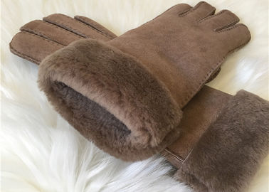 Chine Les doubles gants de main de Shearling de gants de peau de mouton du visage des femmes avec la fourrure giflent fournisseur