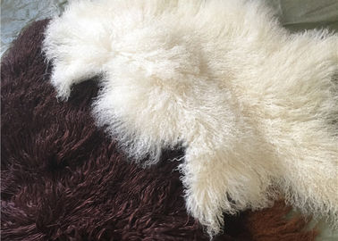 Chine La fourrure mongole de longue laine d'agneau tibétaine blanche naturelle matérielle bouclée de peau de mouton se cache fournisseur