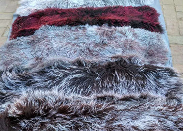 Chine Peau bouclée de moutons de vrai de fourrure du tissu 15cm long agneau mongol mongol de cheveux fournisseur