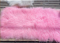 Laine mongole 60*120cm de peau de mouton de la couverture 100% de peau de mouton la vraie a teint les aperçus gratuits roses de couleur