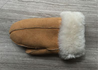 Gants fabriqués à la main de peau de mouton les plus chauds pour des dames avec la taille de manchette 5 - 6cm