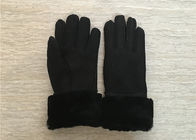Les gants de peau de mouton les plus chauds de Shearling de femmes, manchette de couture de doublure de laine d'agneau de main de 100%