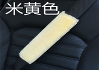 Couvertures pelucheuses de ceinture de sécurité de couleur beige pour les voitures automatiques, protections de coussin de ceinture de sécurité de peau de mouton
