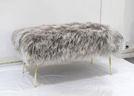 Longue couverture de tabouret de laine de fourrure de cheveux bouclés du Thibet de fourrure naturelle mongole véritable d'agneau