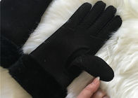 Les dames unisexes de gants d'hiver de manchette de fourrure de peau de mouton agnellent de longs gants élégants de peau